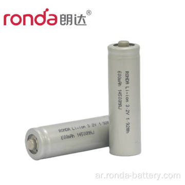 IFR14500J-600MAH 3.2V بطارية LIFEPO4